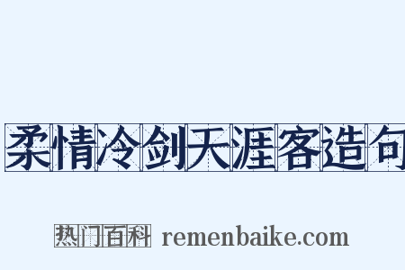 柔情冷剑天涯客造句是什么意思的图片